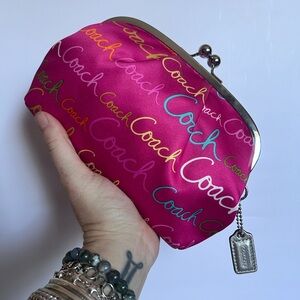 Coach Kisslock Satin Pouch